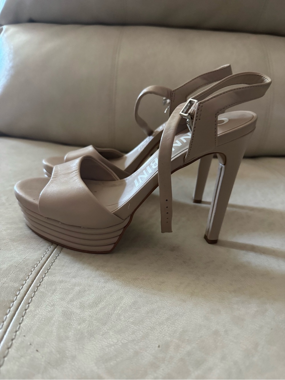 Gianni Bini Nude Platform Stiletto Heels